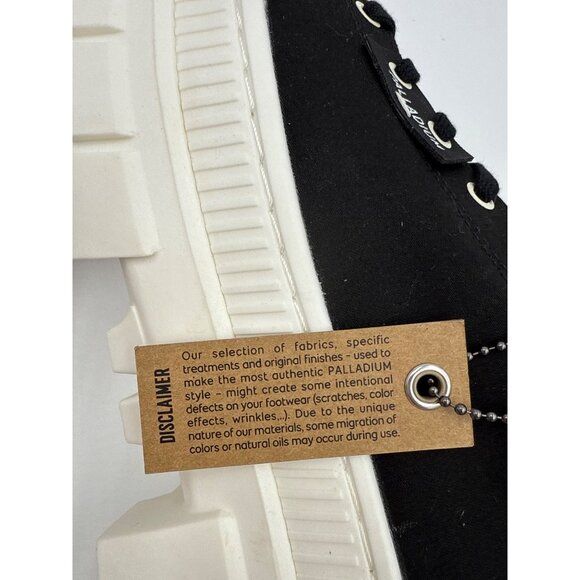 Palladium Womens Revolt Low TX Sneaker Black White Canvas Sneakers Size 8 - Picture 12 of 13